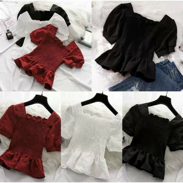 [Mã SUSTMN03 giảm 15% tối đa 30k đơn 99k]Áo Croptop Chun Nhún-Áo Croptop Kiểu Nữ-Áo croptop Nữ-Chất Voan Mềm Mại | BigBuy360 - bigbuy360.vn