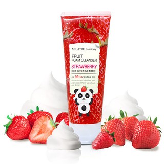 Sữa rửa mặt làm trắng da milatte fashiony fruit foam cleanser - strawberry 150ml