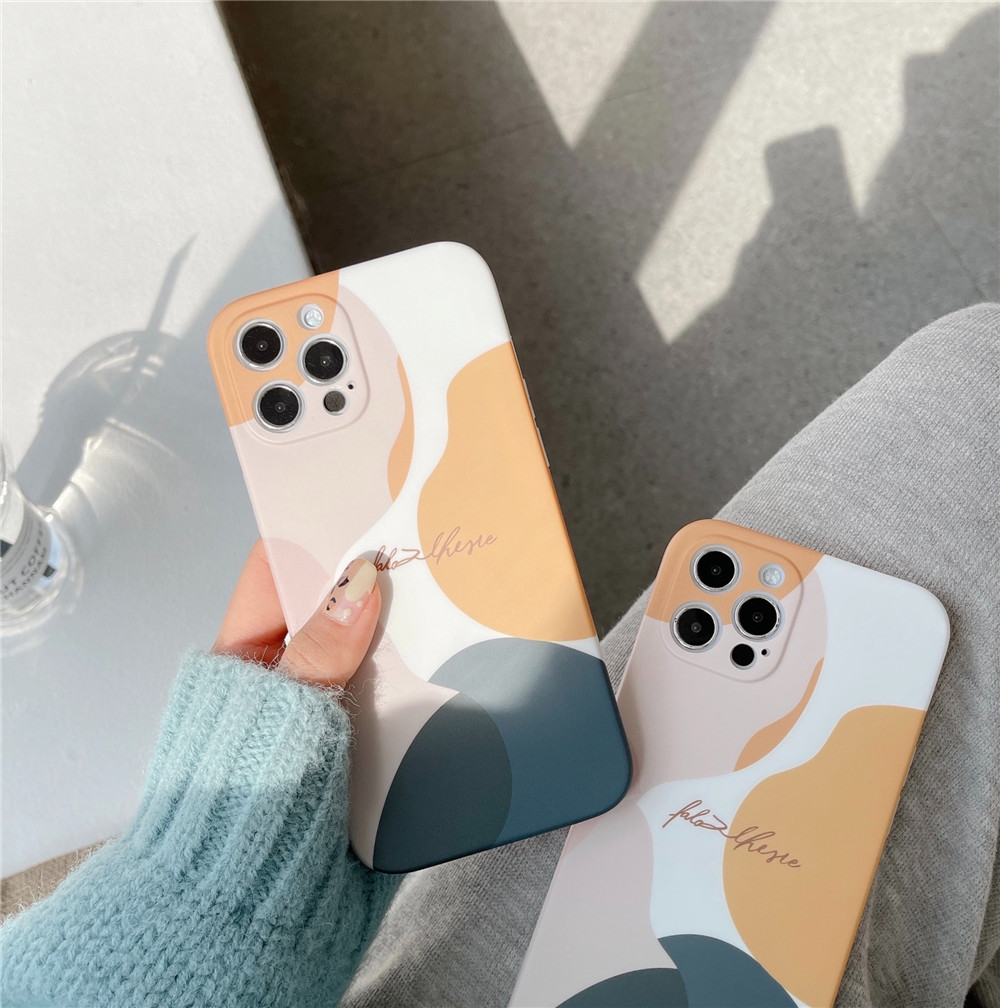 Ốp điện thoại IMD hình sơn dầu bảo vệ camera cho iPhone 12pro max 12mini 11Pro Max XS Max XR SE 2020 7 8 Plus | BigBuy360 - bigbuy360.vn