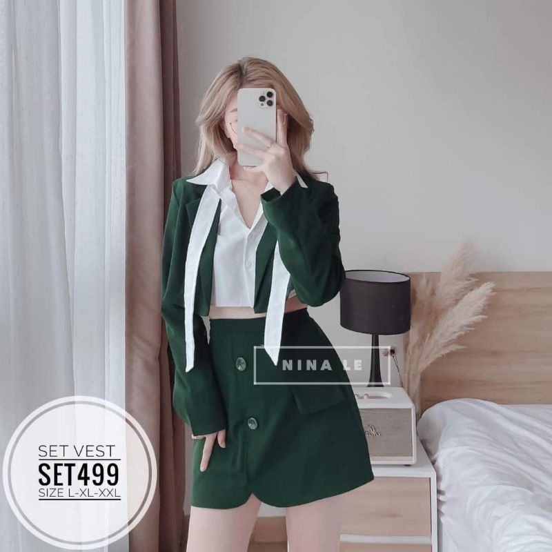 SET VEST 3 MÓN XANH SANG CHẢNH BIGSIZE