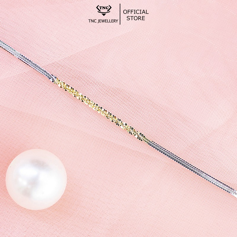 Dây chuyền bạc xi vàng đẹp sang trọng cho nữ trơn- Trang sức TNC Jewellery
