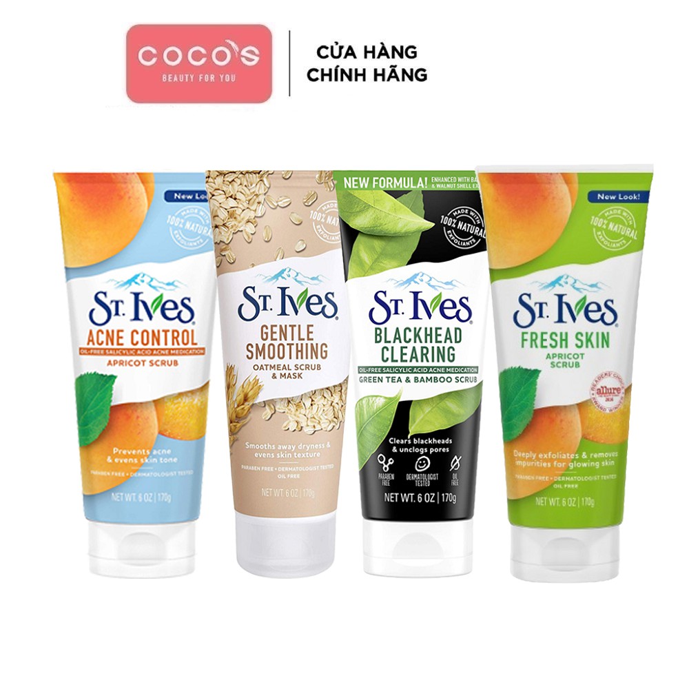 Sữa rửa mặt tẩy tế bào chết tươi mát St.Ives chiết xuất Trái Mơ 170g - FRESH SKIN
