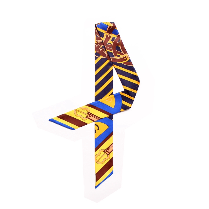 Khăn Ruy Băng EFAN Bằng Lụa Họa Tiết Kẻ Sọc Dài 100cm