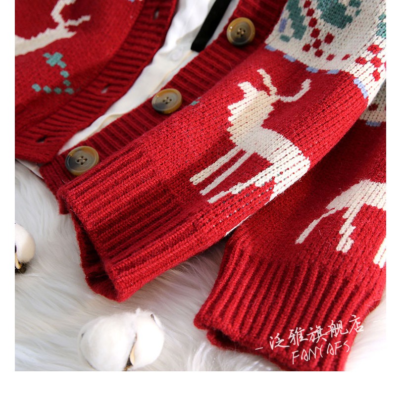 ÁO LEN CADIGAN GIÁNG SINH | LEN NOEL HỌA TIẾT