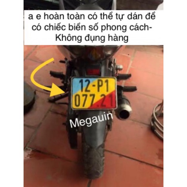 [Mã LIFEAUMAY giảm 10% tối đa 30k đơn 150k] Đề can (decal) vàng, xanh, đỏ dán biển số xe máy