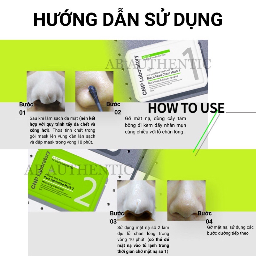 Set mặt nạ CNP Laboratory Anti-Pore Black Head Clear Kit giúp đẩy sạch mụn đầu đen và khít lỗ chân lông vùng mũi