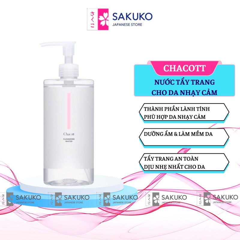 Nước Tẩy Trang CHACOTT Nhật Bản Dùng Cho Da Nhạy Cảm 500ML - SAKUKO