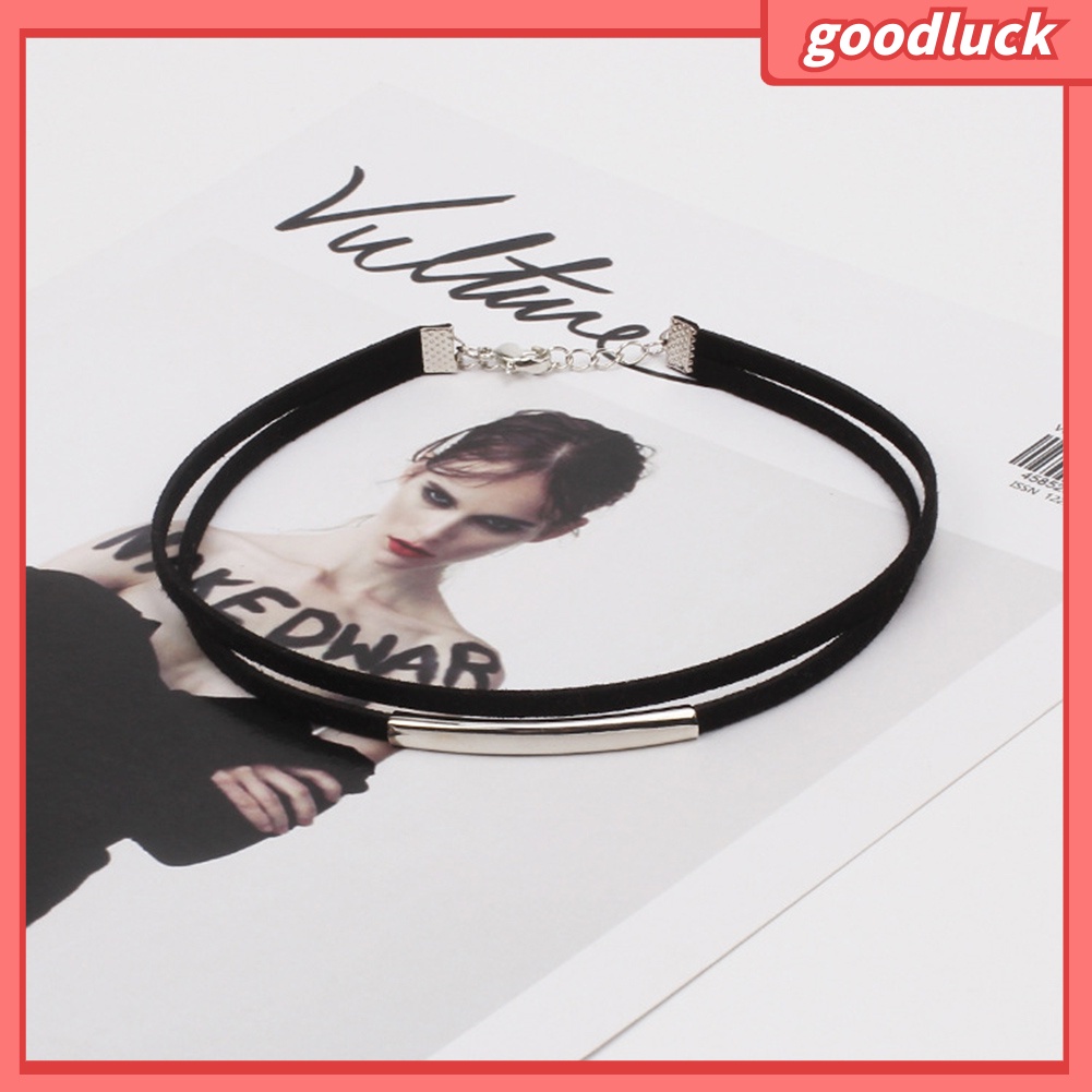 Vòng Cổ Choker Hai Lớp Phong Cách Gothic Cho Nữ