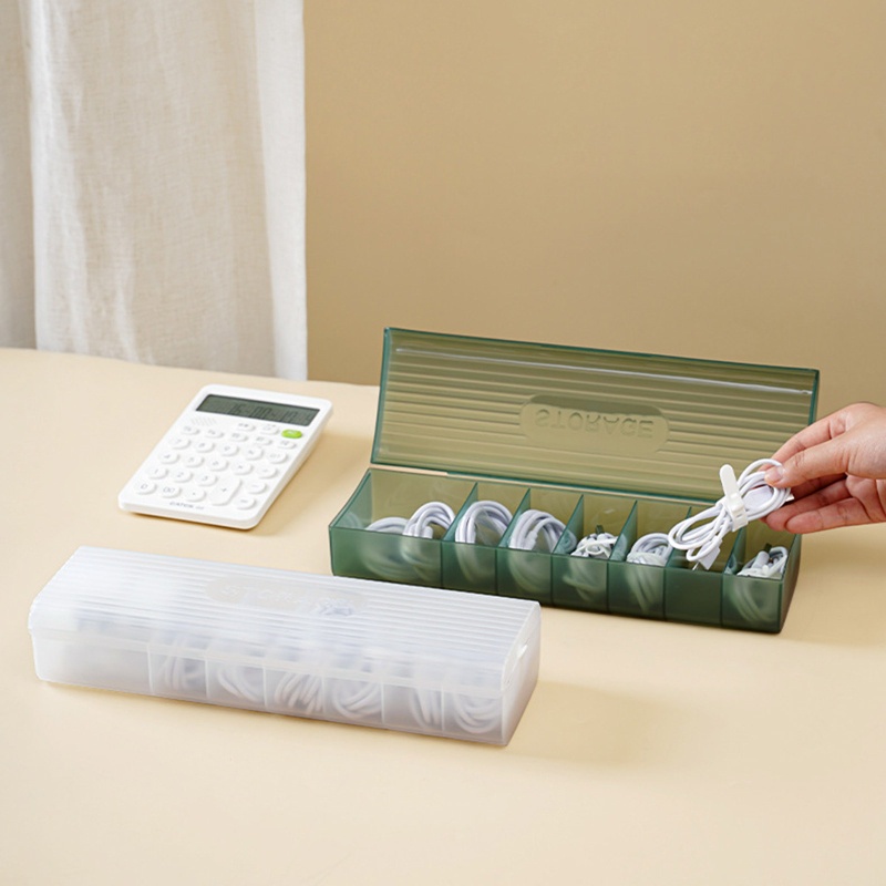 Hộp Đựng Dây Cáp Sạc Để Bàn 7 Ngăn Tiện Lợi