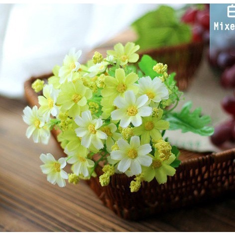 Hoa giả chùm Cánh Bướm siêu xinh 25-30 bông rực rỡ sắc màu, để bàn, trang trí, nội thất