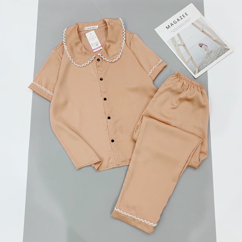 Bộ lụa Cộc Tay Cổ Sen Phối Siêu Xinh,Mẫu Siêu Hót | BigBuy360 - bigbuy360.vn