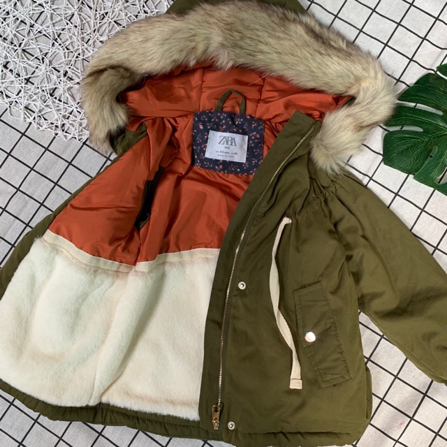 Áo parka zara bé gái