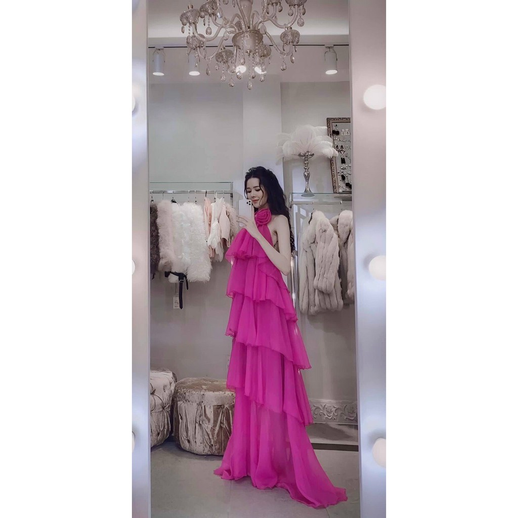 [FREESHIP 50K]  Đầm Maxi Nữ NHIHOUSE71 Cổ Yếm Đi Biển Bèo 5 Tầng Đính Bông Sang Chảnh Chất Voan Mềm Mại Nhẹ Mát 50 - 65K | BigBuy360 - bigbuy360.vn