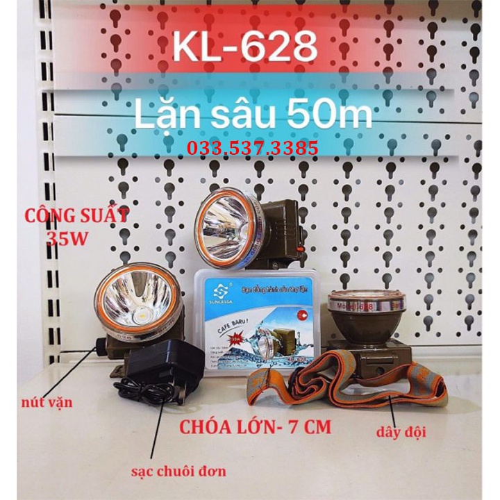 Đèn pin đội đầu, đèn pin sạc KL 628