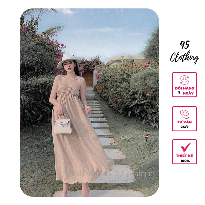 [Hàng Thiết Kế] Đầm babydoll 2 dây nhún ngực | BigBuy360 - bigbuy360.vn