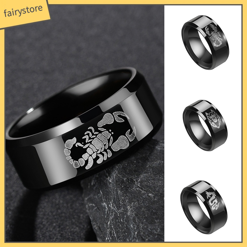 Nhẫn kim loại họa tiết bọ cạp cá tính cho nam