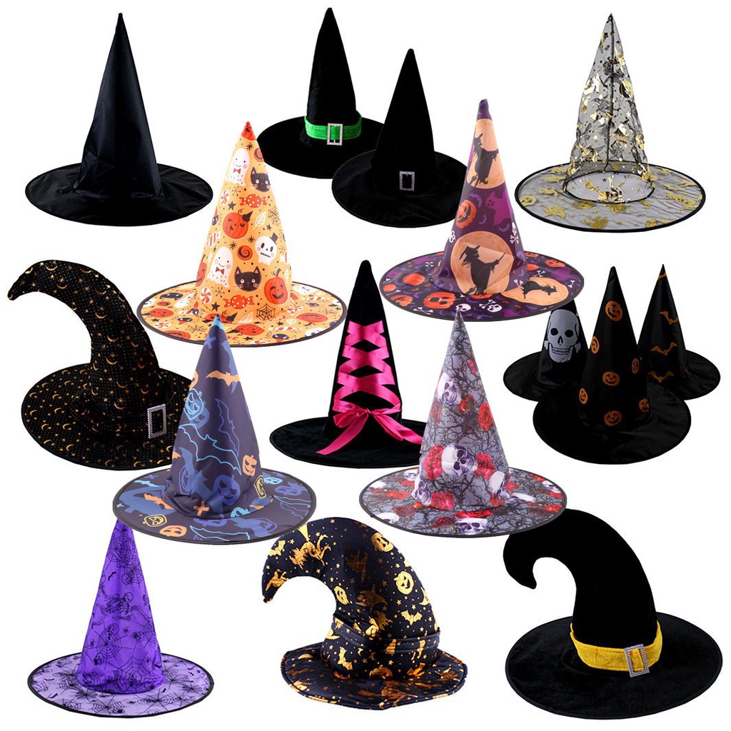 Nón Hóa Trang Phù Thủy Halloween Cho Bé Gái 65g