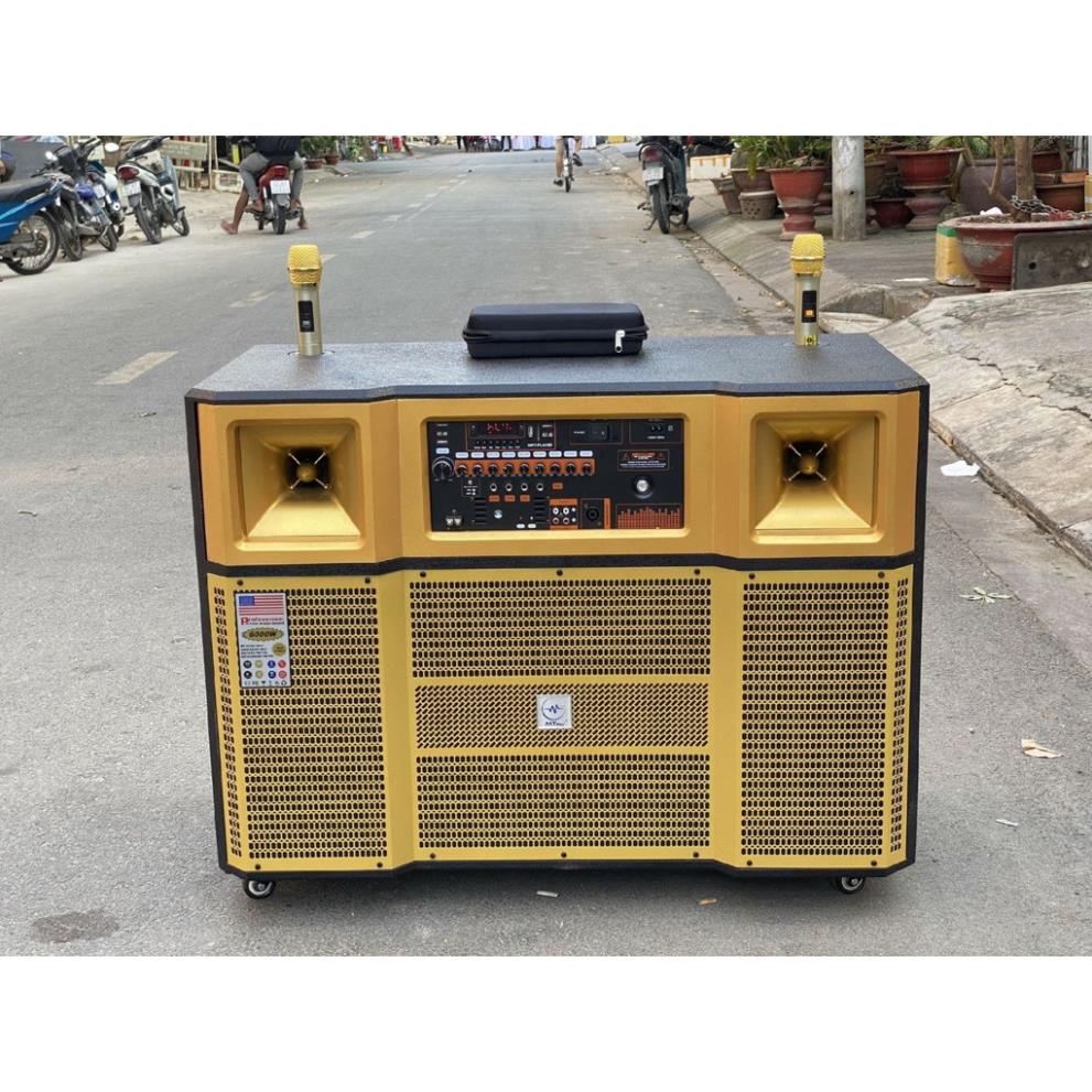 Loa kéo di động Mẫu Mới - Dàn karaoke ngoài trời bass 4 tấc đôi ngang, 2 treble - Loa khủng long công suất cực lớn