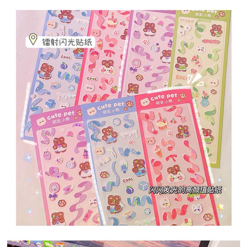 Sticker bling bling gấu