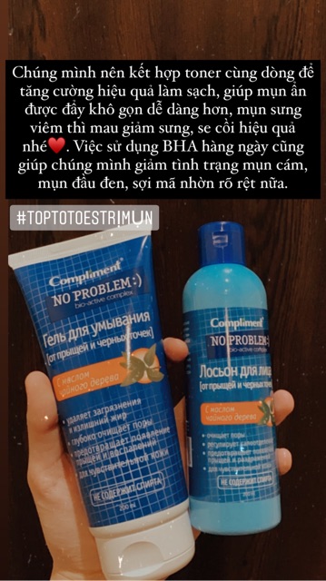 Gel rửa mặt Compliment No Problem giảm viêm, mụn | Thế Giới Skin Care