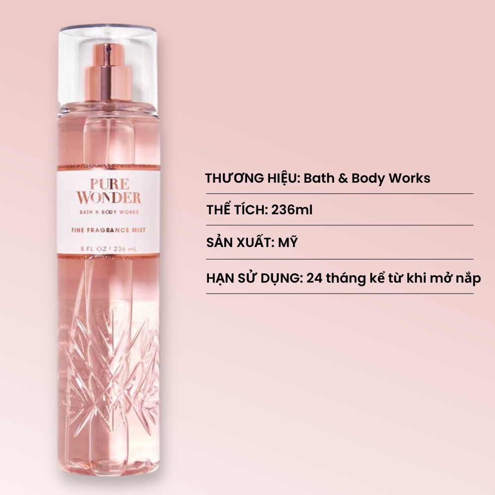 Xịt Thơm Toàn Thân Bath & Body Works Fine Fragrance Mist – PURE WONDER