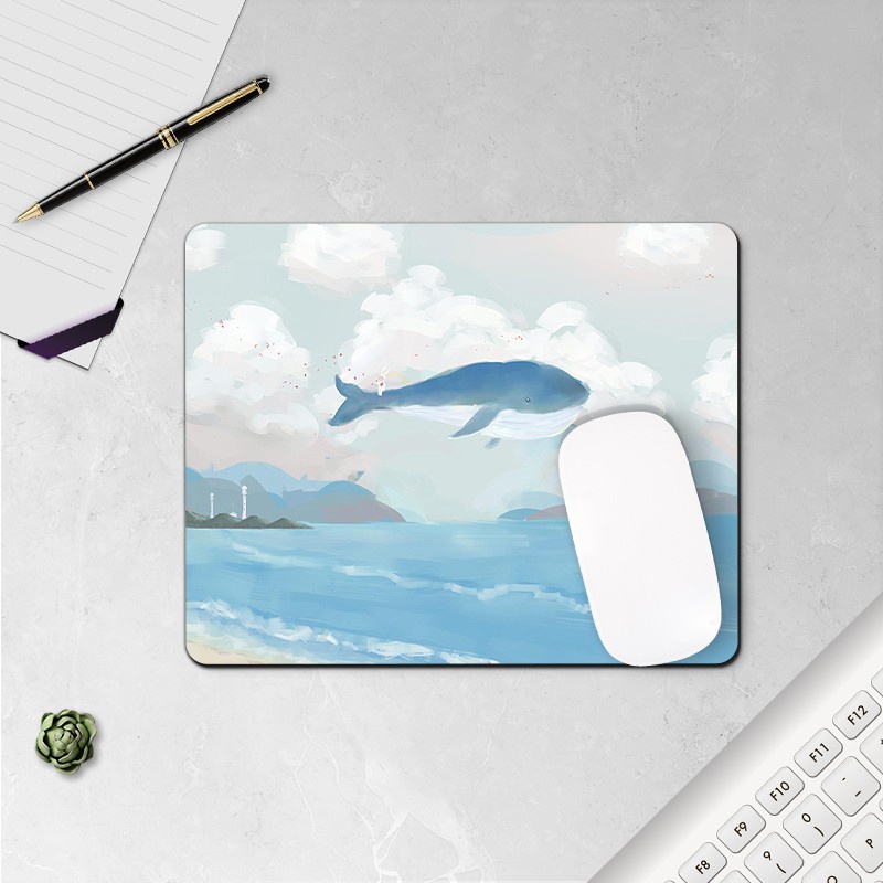 Tấm lót chuột máy tính họa tiết dễ thương hình vuông chống thấm nước tiện dụng trong văn phòng 26*21cm