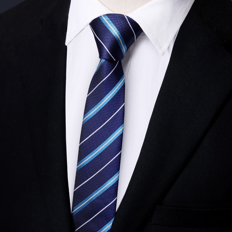 Cà Vạt Bản Nhỏ 6cm Màu Đen Trơn Phong Cách Hàn Quốc Thời Trang Cho Nam Nữ