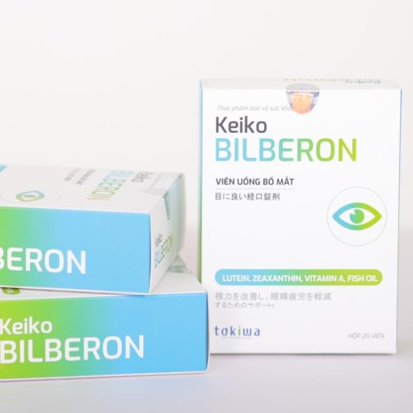 Bổ mắt Keiko Bilberon – hỗ trợ giảm mỏi mắt, khô mắt, giúp mắt sáng khỏe, hạn chế thoái hóa điểm vàng (20 viên)