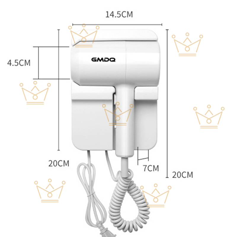 Gmdq Nóng&amp;Máy Sấy Tóc Ion Âm Gắn Tường Với Giá Đỡ USB Màu Đen Đầu Cắm EU