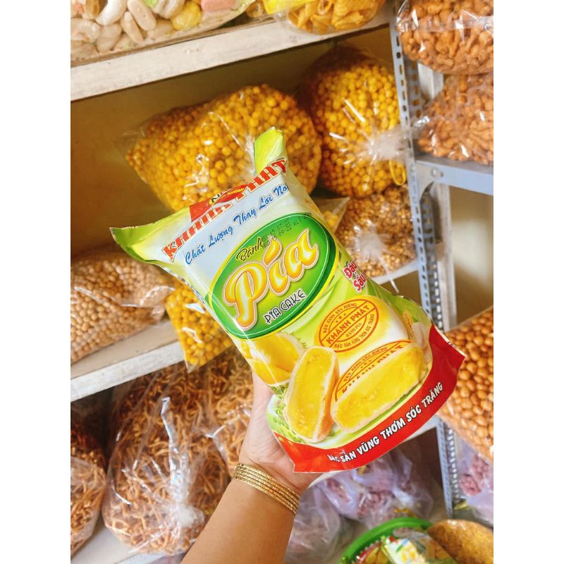3 gói (750g 12 cái lớn) Bánh Pía đậu xanh sầu riêng Sóc Trăng Khánh Phát-bánh bía Tân Khánh Phúc