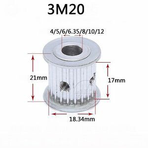 Puly 3M 20 Răng Rộng 16mm Trục tùy chọn