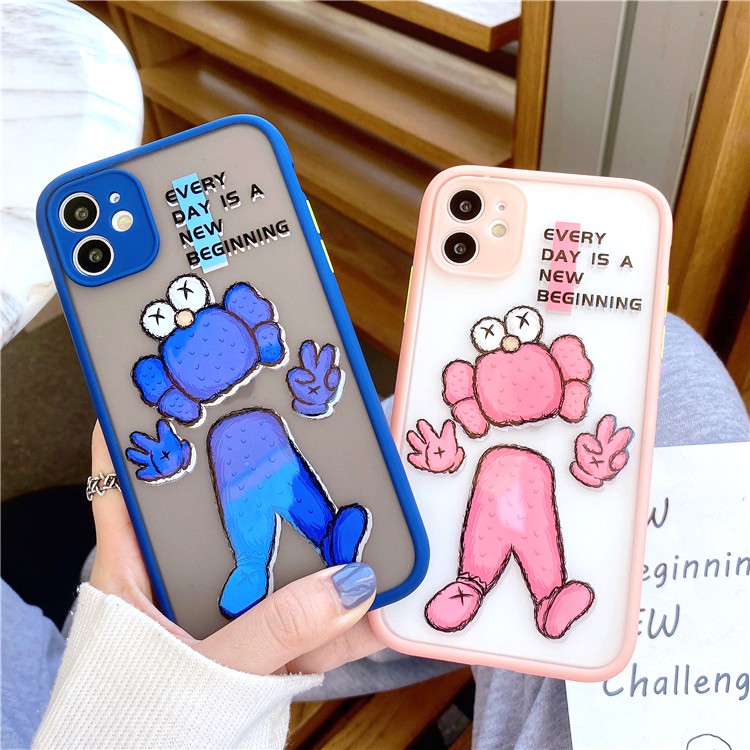 Ốp lưng iphone Kaws nhám viền nổi cong 5/5s/6/6plus/6s/6splus/7/7plus/8/8plus/x/xr/xs/11/12/pro/max/plus/promax | BigBuy360 - bigbuy360.vn