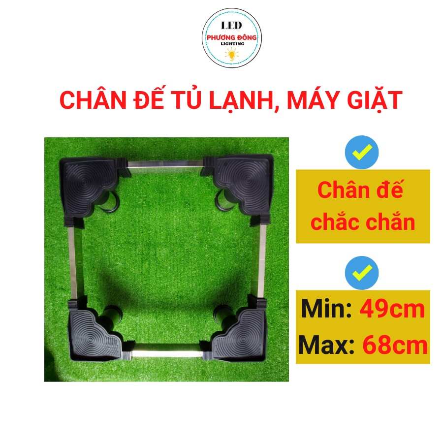 Chân đế tủ lạnh, máy giặt khung inox chân đế cao su chống rung