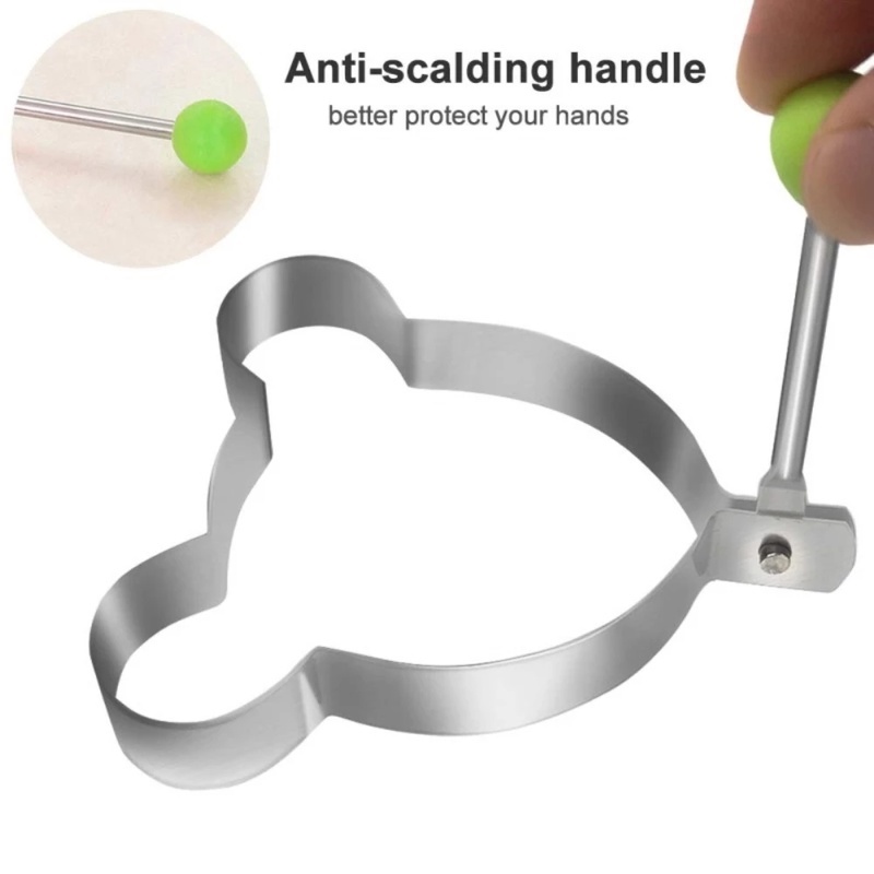 Bộ 5 Khuôn Chiên Trứng/Bánh Xếp Hình Hoa/Trái Tim/Ngôi Sao/Trái Tim/Chuột Bằng Thép Không Gỉ Tiện Dụng DIY