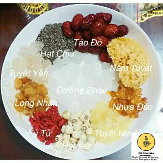 Set chè dưỡng nhan 13 chén 250 ml 13 vị 10 người ăn