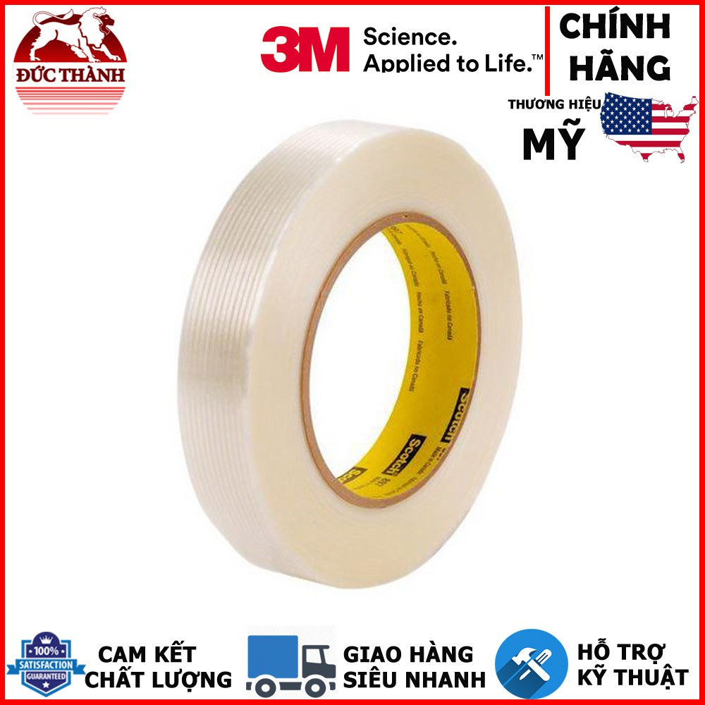 Băng keo gia cường sợi thủy tinh 3M Scotch Filament Tape 897 24mmx55m