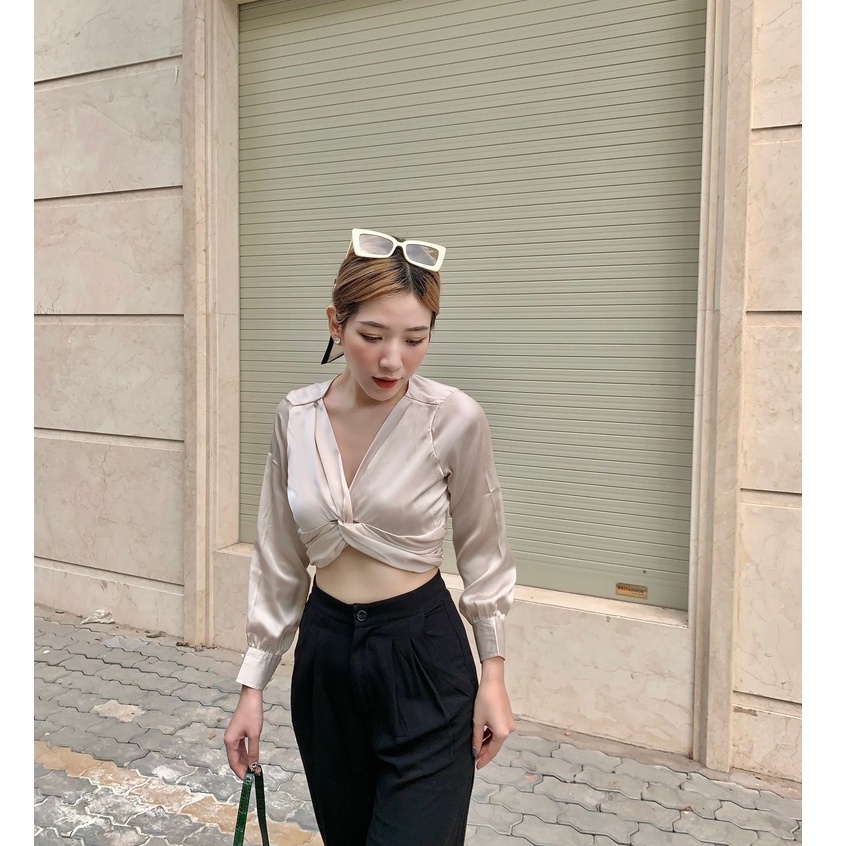 [26Studio] Áo kiểu tay dài hở eo Fany Top