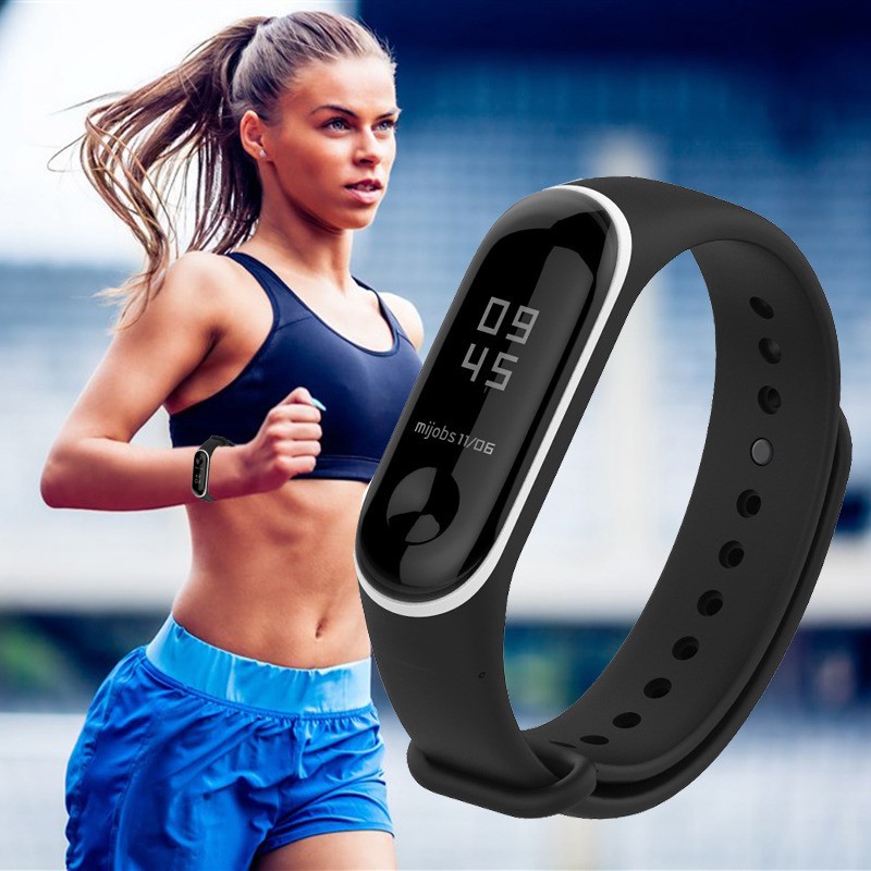 Duo Teng Dây Đeo Thay Thế Chất Liệu Silicon Màu Trơn Cho Xiaomi Mi Band 3/4