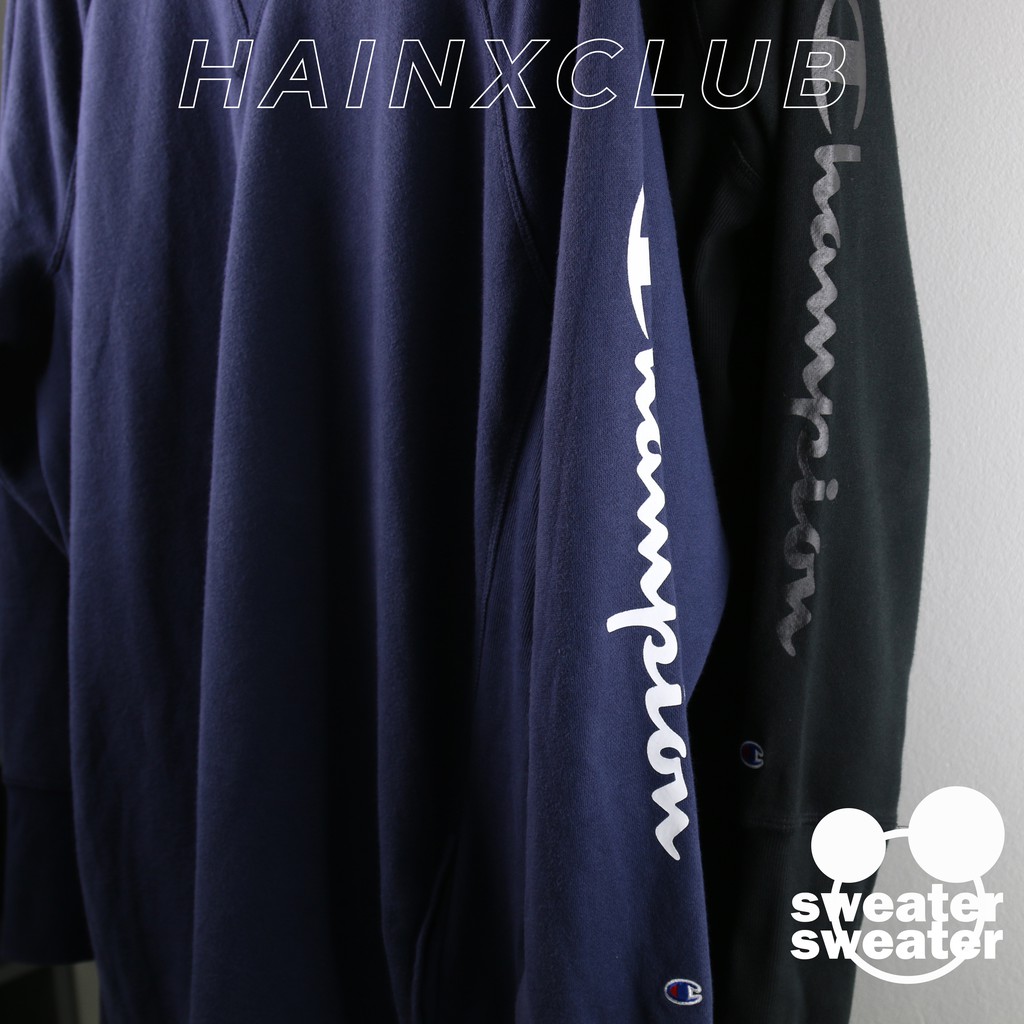 Áo Raglan Sweatshirt Champion Logo ⚡️FREE SIZE ⚡️Nỉ Champ chất liệu da cá chính hãng | BigBuy360 - bigbuy360.vn