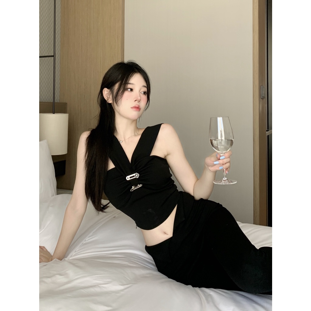 Cocory vn Áo Hai Dây Chéo Thời Trang Mùa Hè Quyến Rũ Cho Nữ