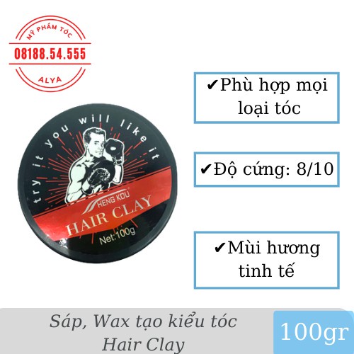 Sáp, Wax vuốt tóc HAIR CLAY HENG KOD 100gr tạo kiểu giữ nếp cho tóc. HÀNG CHÍNH HÃNG .