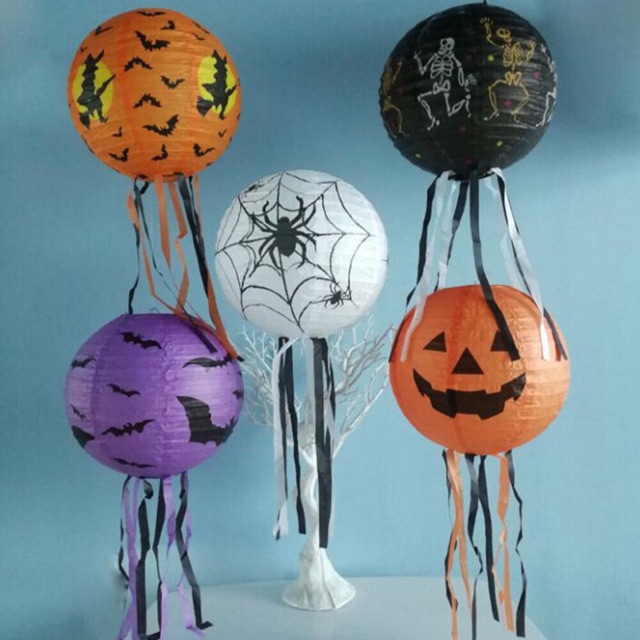 Đèn lồng giấy Halloween - Quả bí ngô 30cm