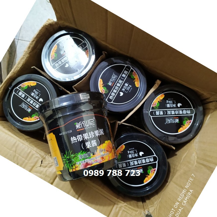 Sauce Sốt Hoa Quả Nhiệt Đới hộp 1,36kg dùng pha trà hoa quả cực ngon