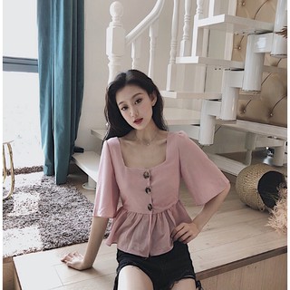 Áo babydoll cổ vuông