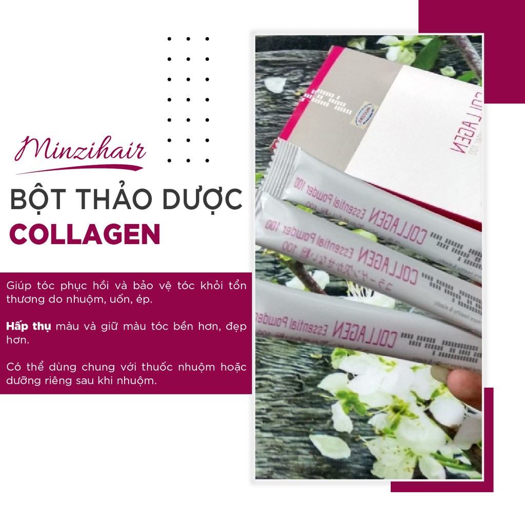 [CHÍNH HÃNG] Bột Thảo Dược Collagen | Giữ Màu Nhuộm & Phục Hồi Hư Tổn - Minzihair