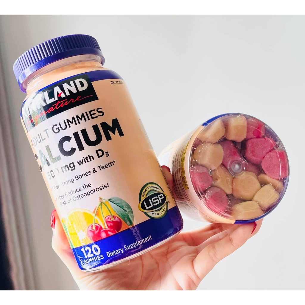 Kẹo Dẻo Canxi Kirkland Signature Calcium 500mg +D3 120 viên - Mỹ