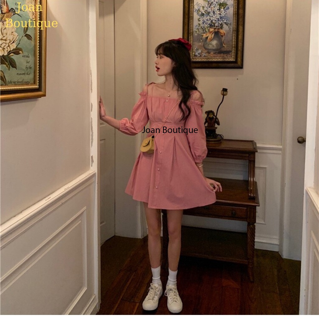 Đầm dự tiệc trễ vai nữ công chúa, váy xinh tiểu thư dáng xòe sang trọng | BigBuy360 - bigbuy360.vn