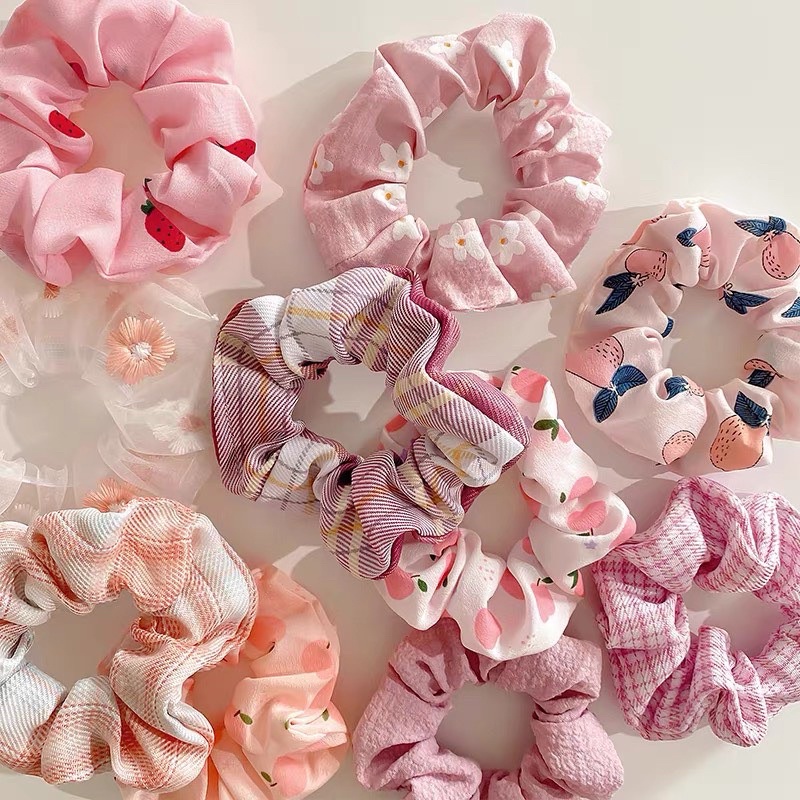 Cột Tóc Scrunchies Hoa Trơn Siêu Dễ thương YUMI BÁN SỈ Scrunchies Siêu Đáng Yêu