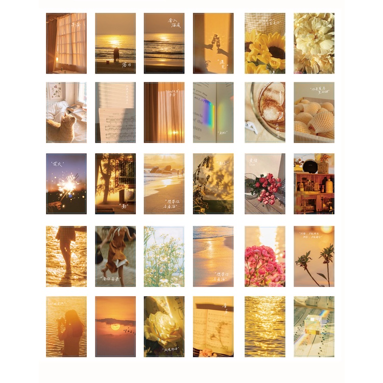 Hộp 30 tấm postcard thiệp phong cảnh sơn dầu nghệ thuật