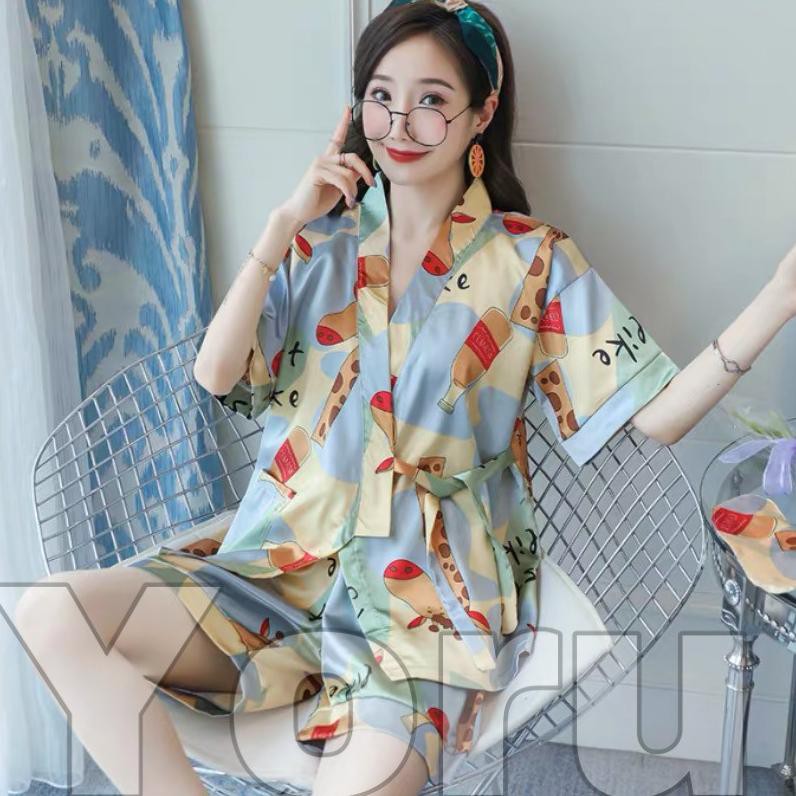 Áo Kimono Ngắn Tay In Họa Tiết Phong Cách Nhật Bản Dành Cho Nữ